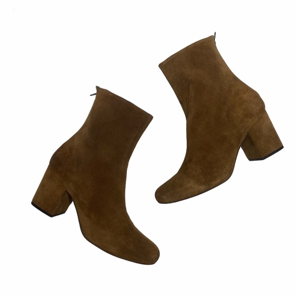 Free People | Suede Block Heel Ankle Boots Size 38 - Picture 2 of 13